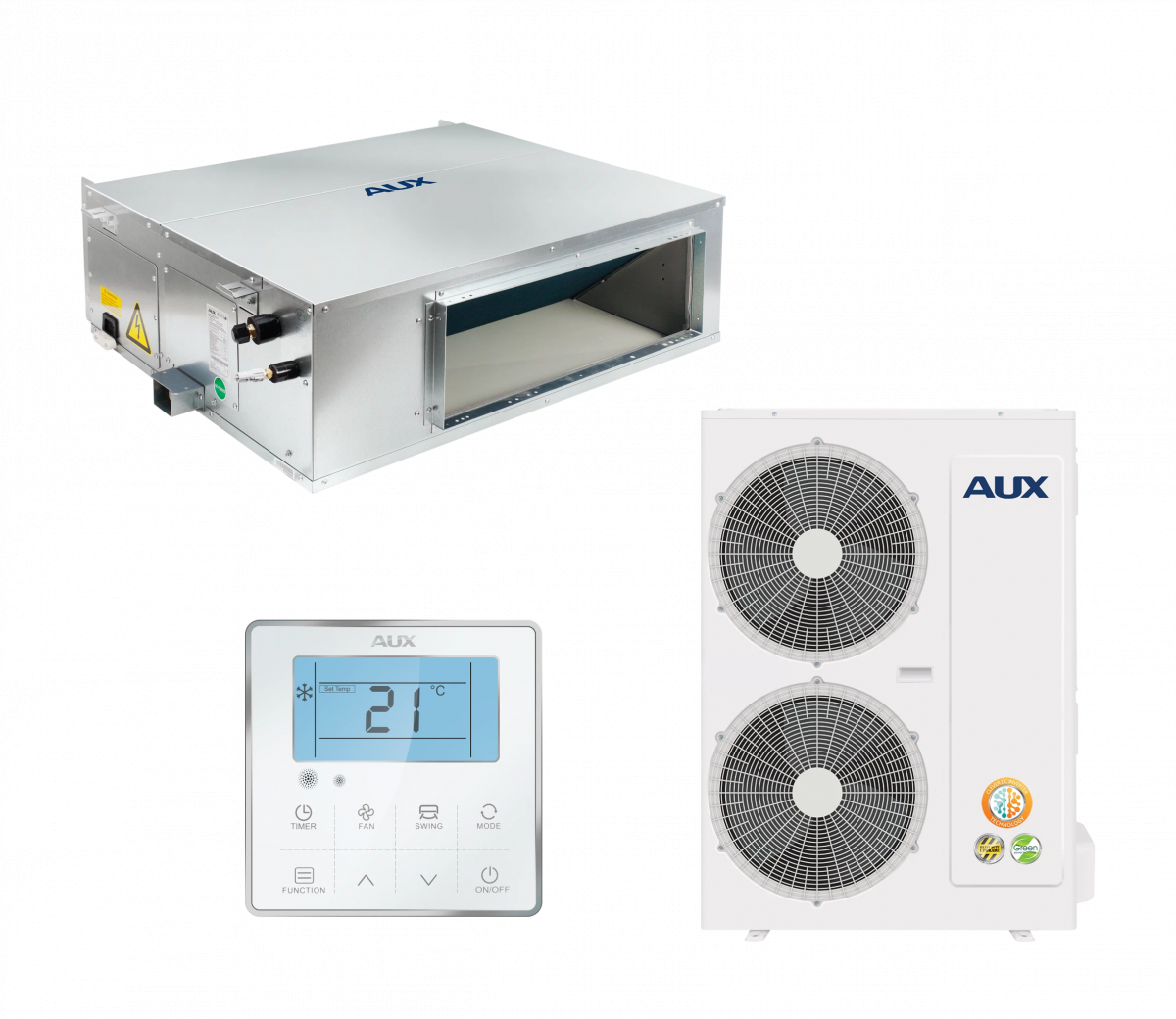Канальный кондиционер AUX ALMD-H48/5DR2 + AL-H48/5DR2(U), серебристый