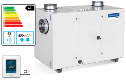 Приточно-вытяжная установка Komfovent RHP-800-UV-6.1/5.8+ пульт С5.1