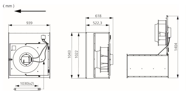 Канальный вентилятор RKB 1000*500 F3 EC-v2