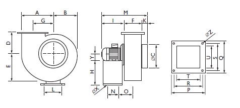 Центробежный взрывозащищенный вентилятор CS 360 4T Ex-ATEX